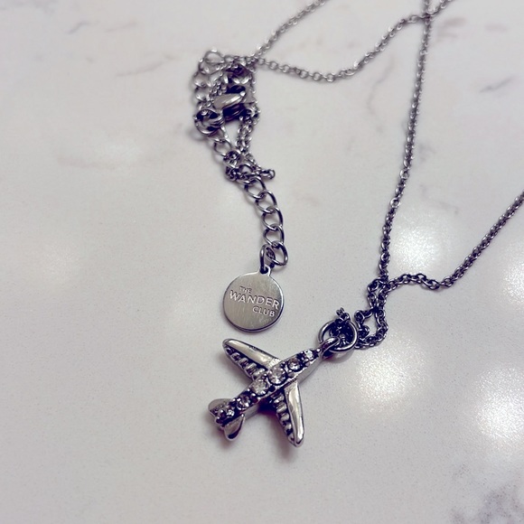 CZ Sterling Airplane necklace, The Wander Club. - Picture 3 of 8